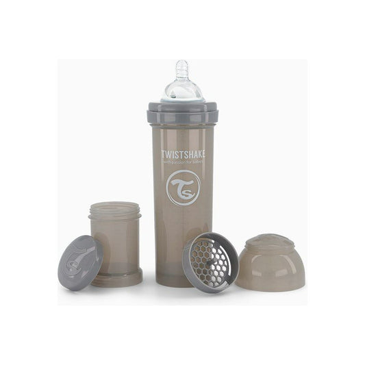 Mamadera Twistshake Anti-cólico 330ml Gris Liso