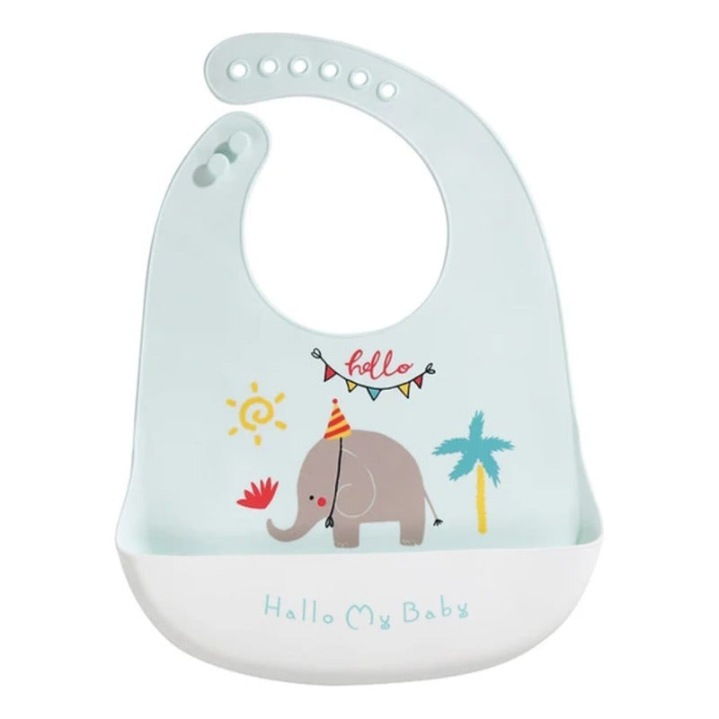 Babero De Silicona Impermeable Ajustable Bebés Niños - Niñas