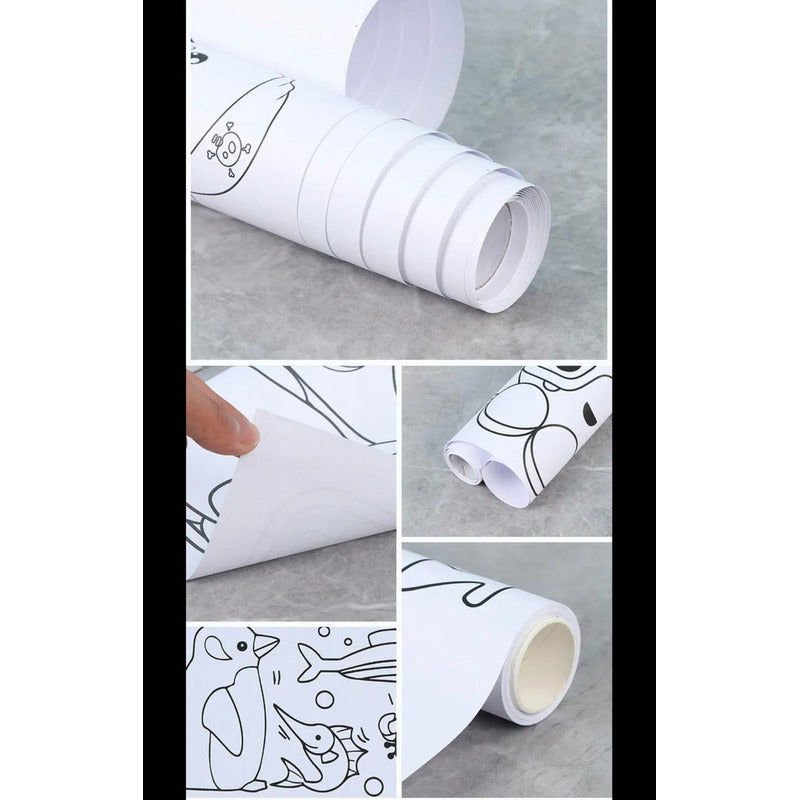 Rollo Papel Para Colorear Dibujo Para Niños Manualidades