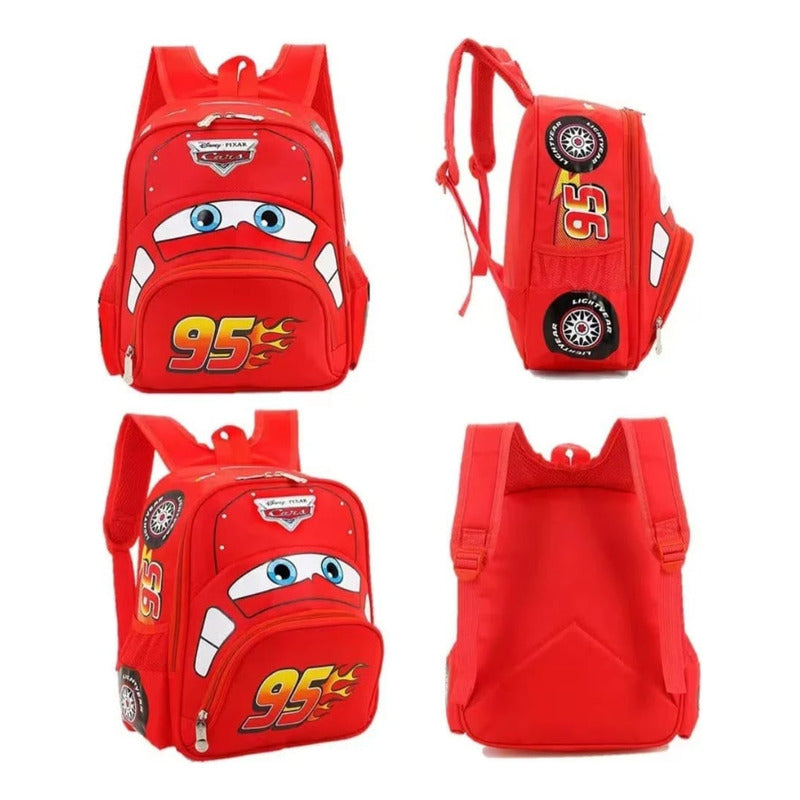 Mochila Cars Rayo Mcqueen Para Niños - Jardín - Escolar