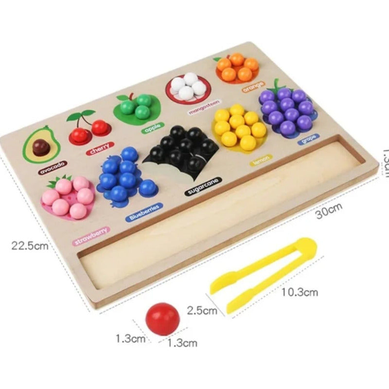 Juego De Clasificación Colores-frutas Montessori Niño Madera