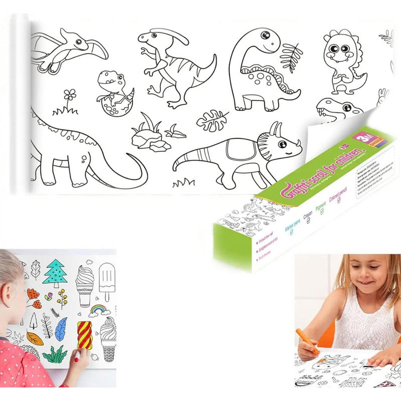 Rollo Papel Para Colorear Dibujo Para Niños Manualidades