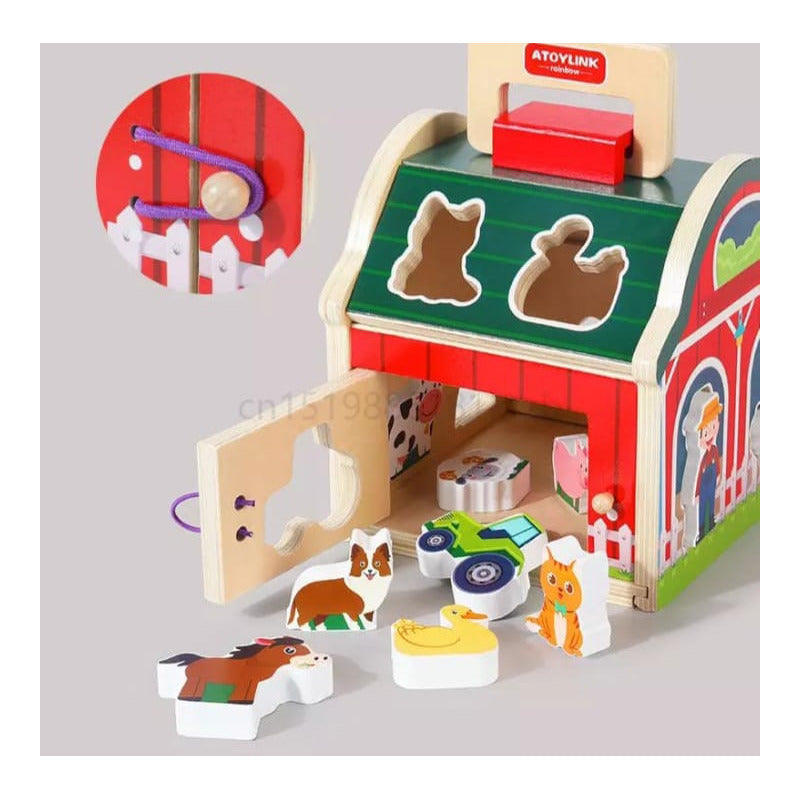 Juguete Encaje Granja Animales De Madera Didáctico Niños