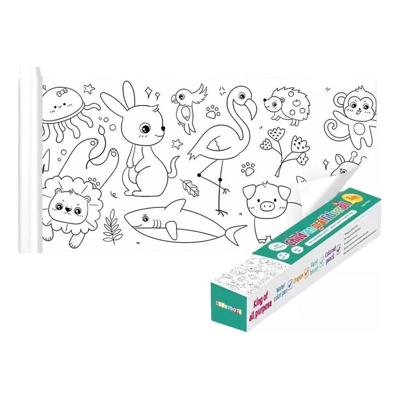 Rollo Papel Para Colorear Dibujo Para Niños Manualidades