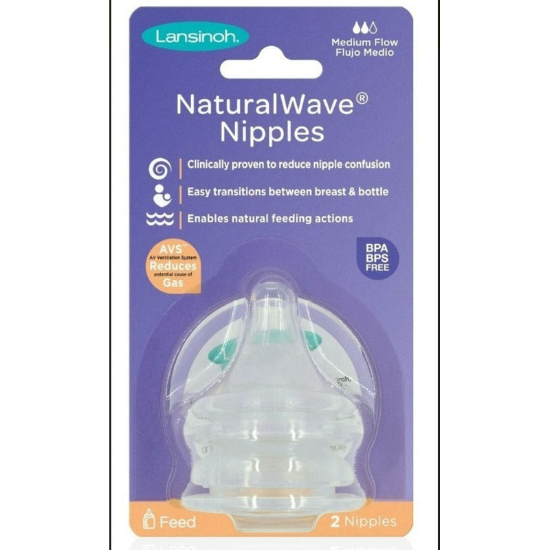 Tetina Natural Wave Repuestos Lansinoh 2unid Fluido Medio