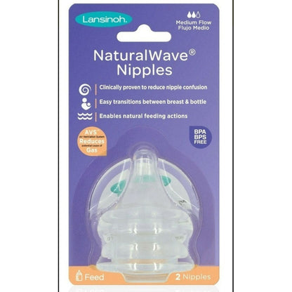 Tetina Natural Wave Repuestos Lansinoh 2unid Fluido Medio