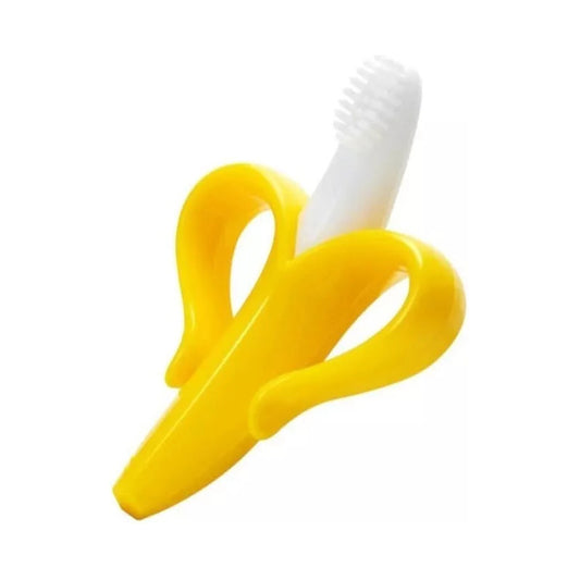 Mordedor Banana Para Bebés Con Cepillo De Dientes Silicona