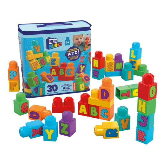Mega Bloks Bloques Construcción Aprendizaje  30 Pzs + Bolsa 30 Letras