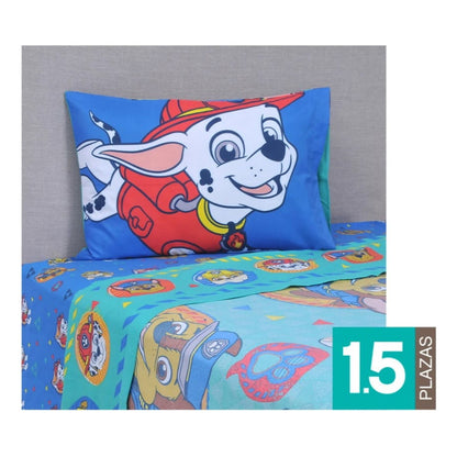 Juego De Sábanas 1.5 Plazas Paw Patrol Infantil Niños-niñas