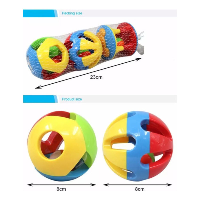 Set Pelotas Sonajero Estimulación Sensorial Del Bebé
