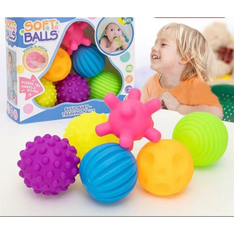 Set 6 Pelotas Sensoriales Aprendizaje Juego Para Bebé