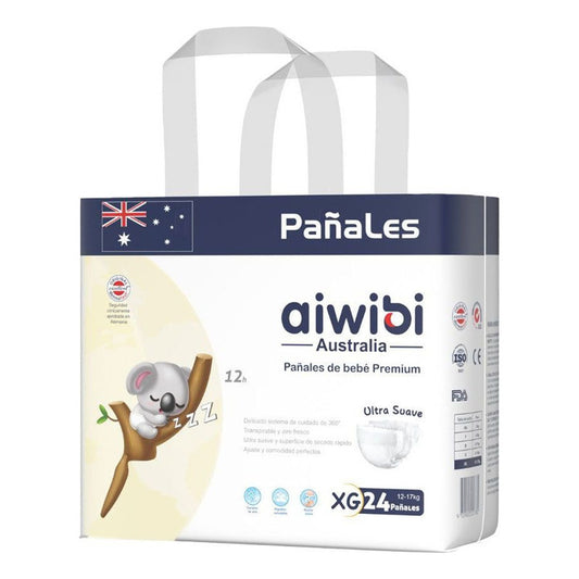 Pañales Premium Aiwibi Ultra Suave Xg 24 Und Extra Grande (XG)