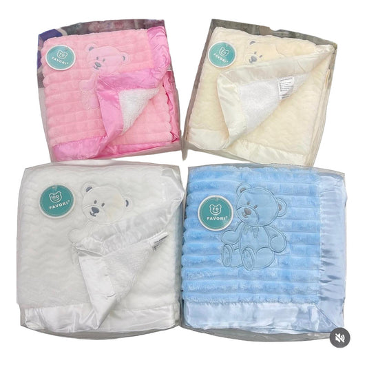 Manta Frazada Cobija Polar Invierno Para Bebés Diseño Osito