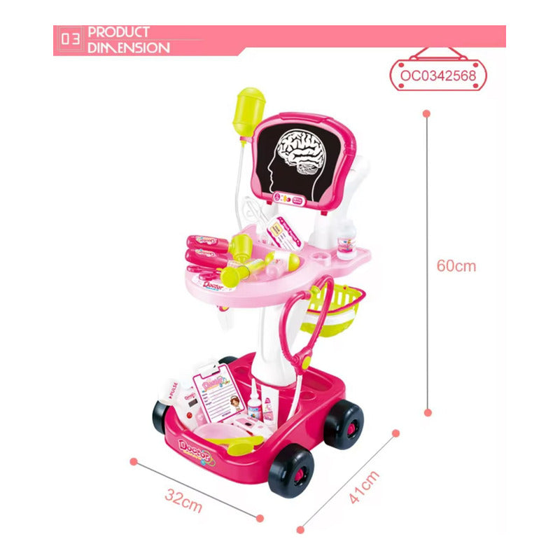 Carro Doctor Juguete Didáctico Juego De Roles Niños Rosa