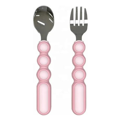 Set Cubiertos Para Bebés Y Niños Flexibles (cuchara-tenedor)