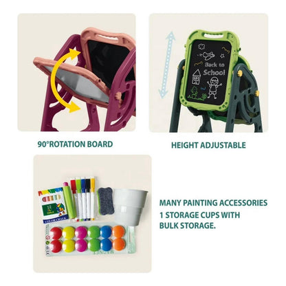 Pizarra De Dibujo Magnético 2 En 1 + Accesorios Niños