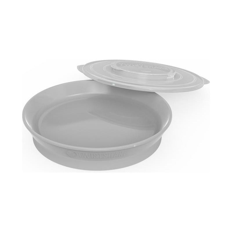 Plato Con Tapa Alimentación Bebé Twistshake 6+m Gris Lisa Lisa