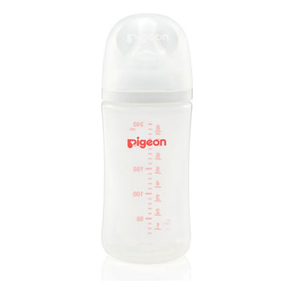 Mamadera Pigeon Softouch Boca Ancha 240 Ml Pp - 3+ Meses Color Transparente