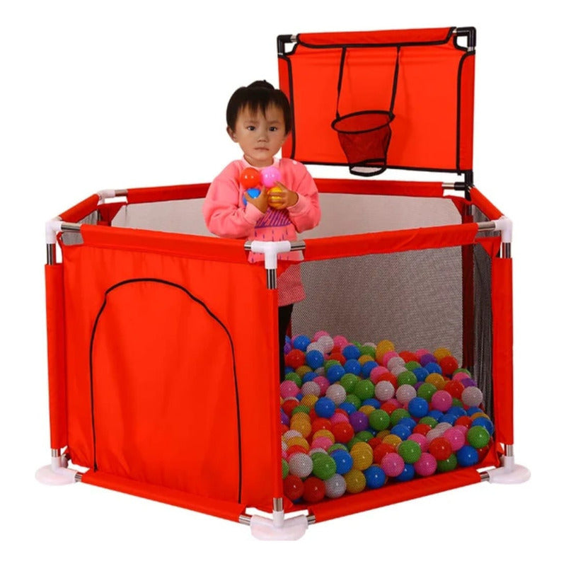 Corral De Juego Seguridad Bebe Con Aro Y Pelotas