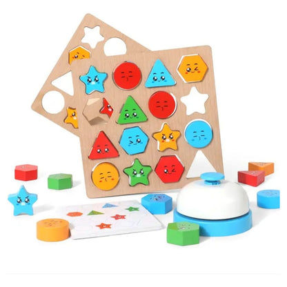 Juego De Patrones-encaje Madera Figuras Geométricas Niños