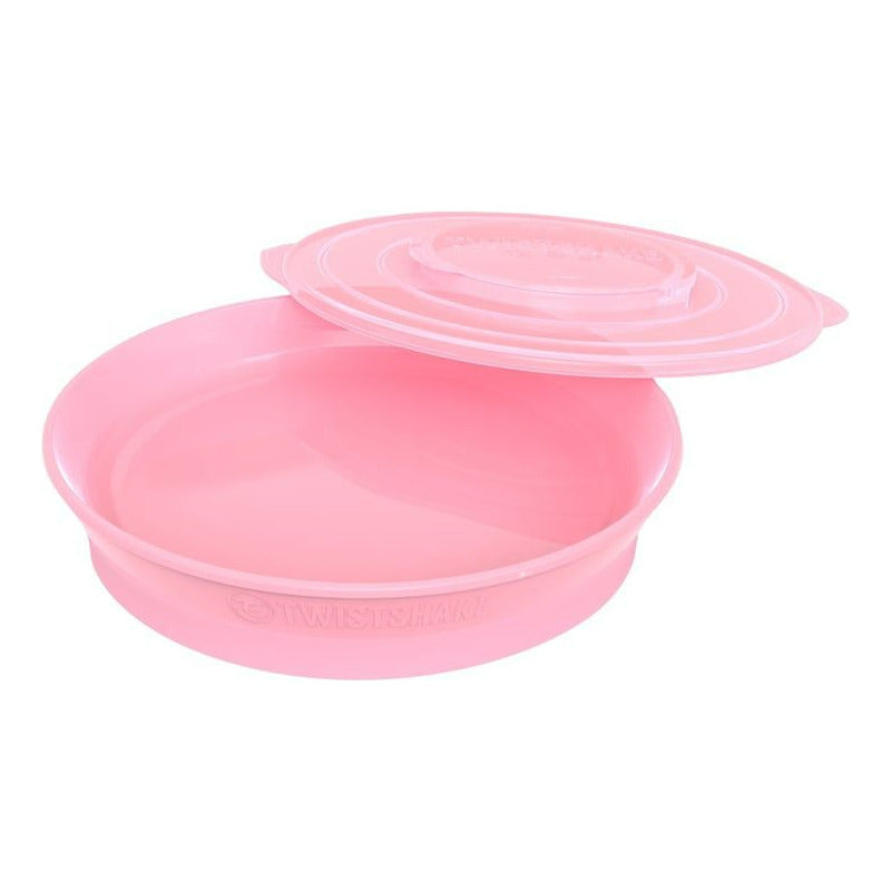 Plato Con Tapa Alimentación Bebé Twistshake 6+m Rosa Lisa Lisa