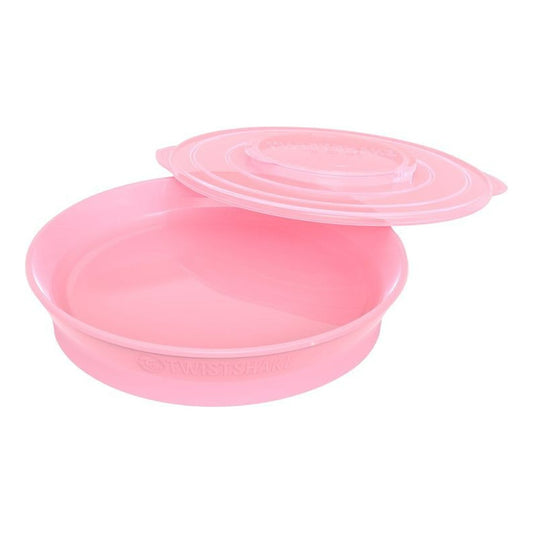 Plato Con Tapa Alimentación Bebé Twistshake 6+m Rosa Lisa Lisa