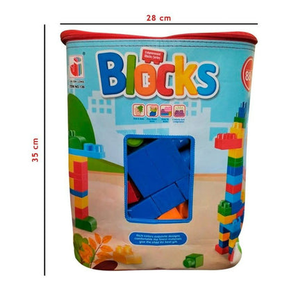 Juego Mega Bloques Construcción 88 Pzs Niños Con Bolsa 88 Unicolor