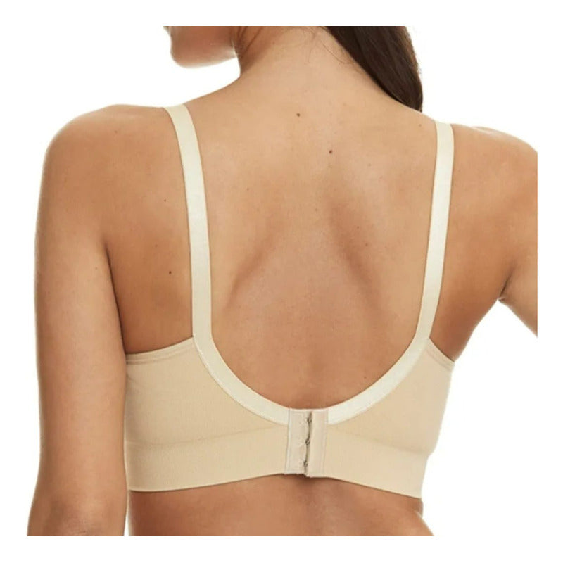 Sostén Maternal Lactancia Para Sacaleche Manos Libres Beige Liso L