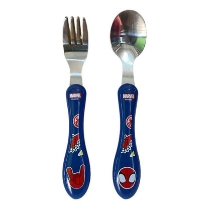 Set De Cubiertos Acero Cuchara Y Tenedor Super Héroes