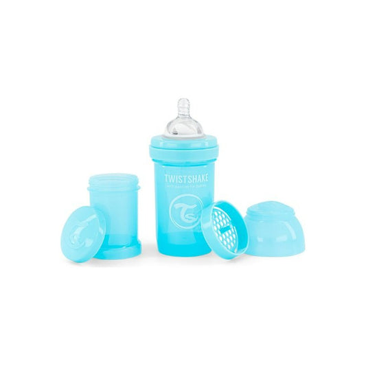 Mamadera Twistshake Anti-cólico 180ml Celeste Liso