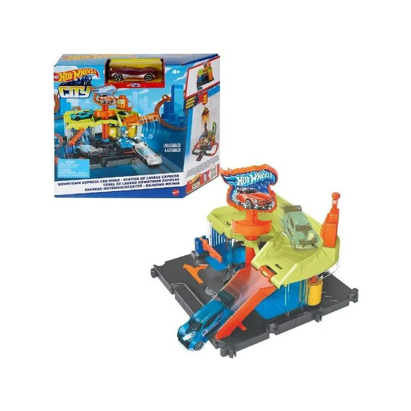 Juego Estación De Lavado Hot Wheels City Multicolor
