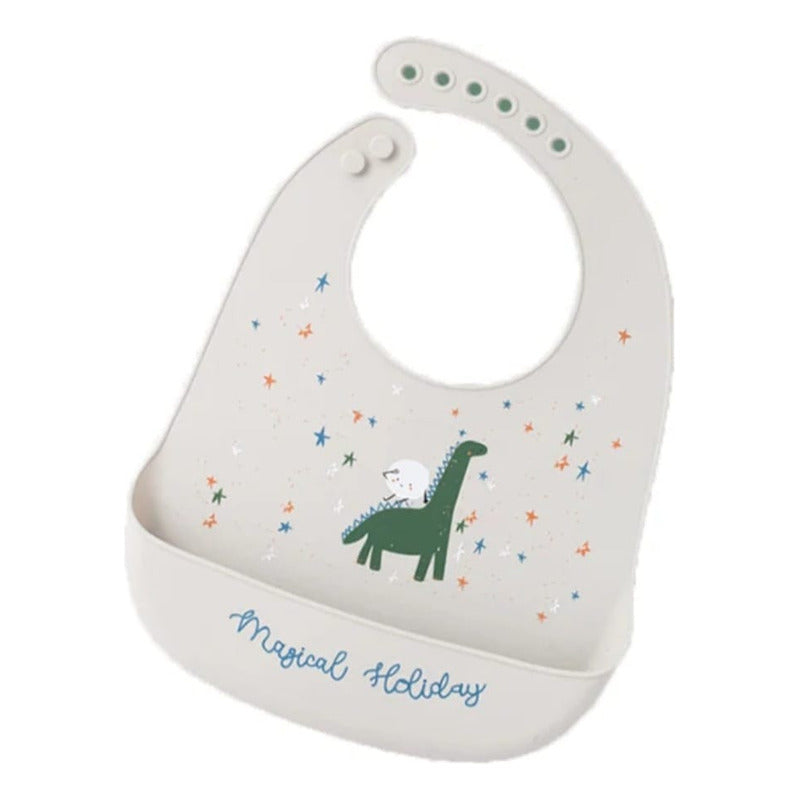 Babero De Silicona Impermeable Ajustable Bebés Niños - Niñas