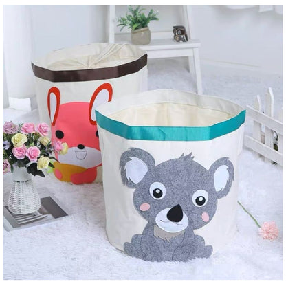 Organizador Redondo-cesta Juguetes Diseños Animalitos Niños