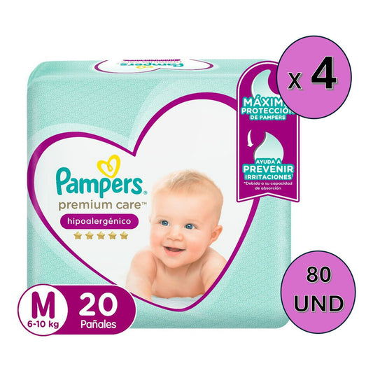Pañales Pampers Premium Care 80 Und Talla M Mediano (m) Sin Género