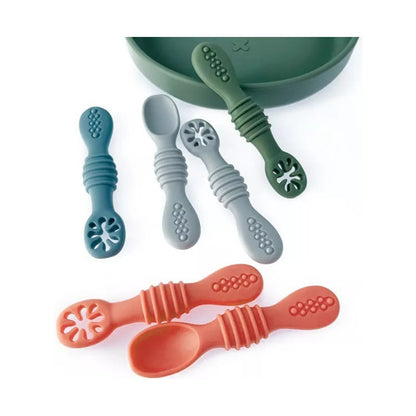 Set De Cucharas Silicona Aprendizaje Bebé Pre-cucharas