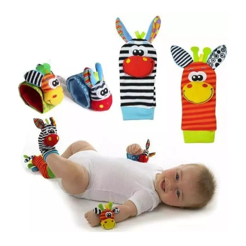 Set Calcetines Y Pulsera De Estimulación Sonajero Bebé