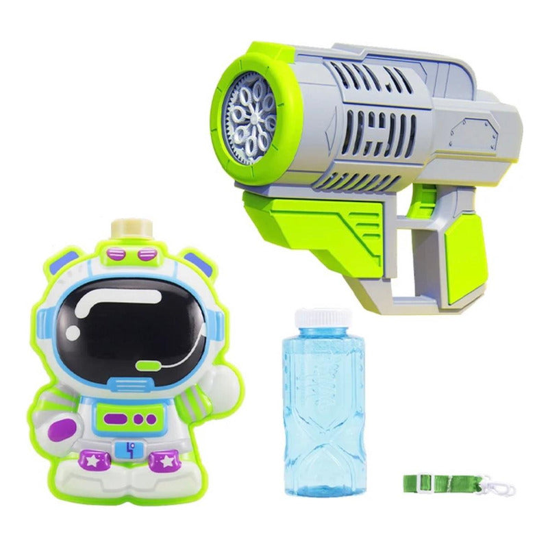 Pistola Burbuja Lanza Burbuja Con Deposito Personajes Niños