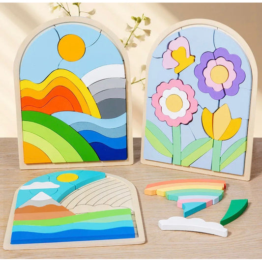 Juego Encaje Rompecabezas Puzzles Madera 3d Niños Montessori