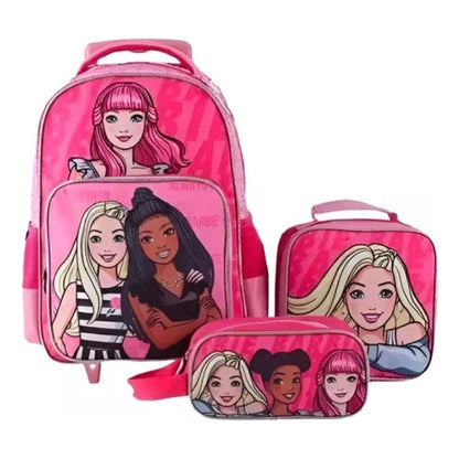 Mochila Infantil Con Rueda +lonchera+estuche Niños