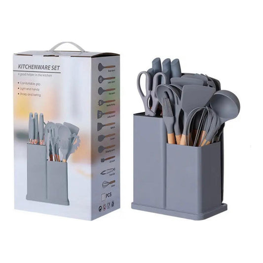 Set Utensilios De Cocina Antiadherente Silicona+cuchillo