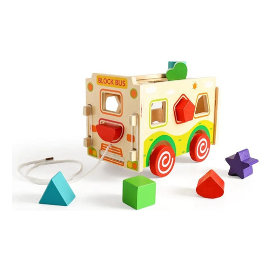 Juego De Encaje Armable Autobús Madera Niños