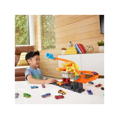 Pista De Auto Juguete Ataque De Cobra - Pizzería Hot Wheels Naranja