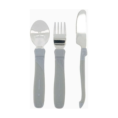 Pack Cubierto De Acero Inoxidable Niños Twistshake Gris Liso