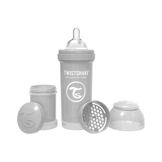 Mamadera Twistshake Anti-cólico 260ml Gris Liso