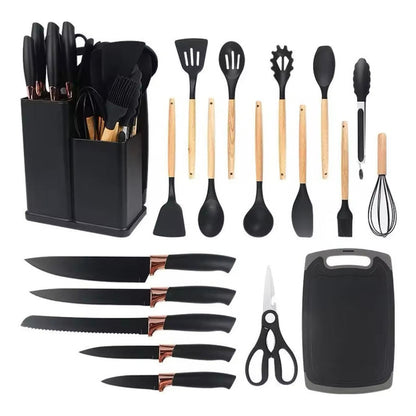 Set Utensilios De Cocina Antiadherente Silicona+cuchillo