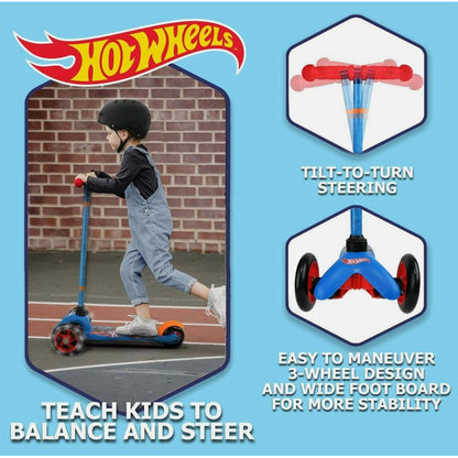 Scooter Hotwheels Juegos Niños Azul Hot Wheels