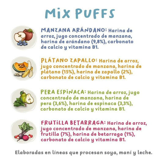 Pack 4  Snack Saludable Puffs Kuna Foods 10gr