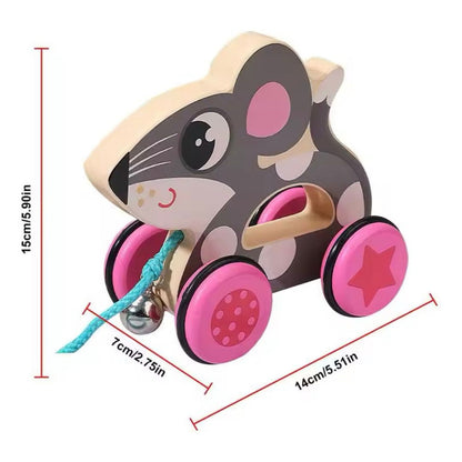 Juguete Animalitos De Arrastre Madera Juego Niños-bebés
