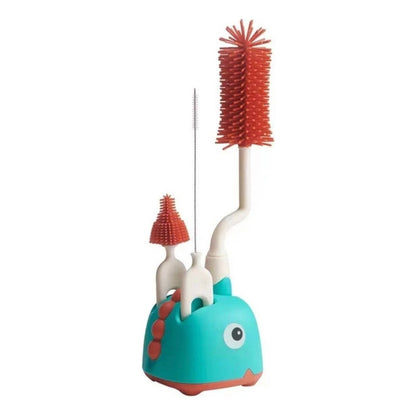 Set Cepillo De Silicona Limpiadores Mamadera Con Escurridor