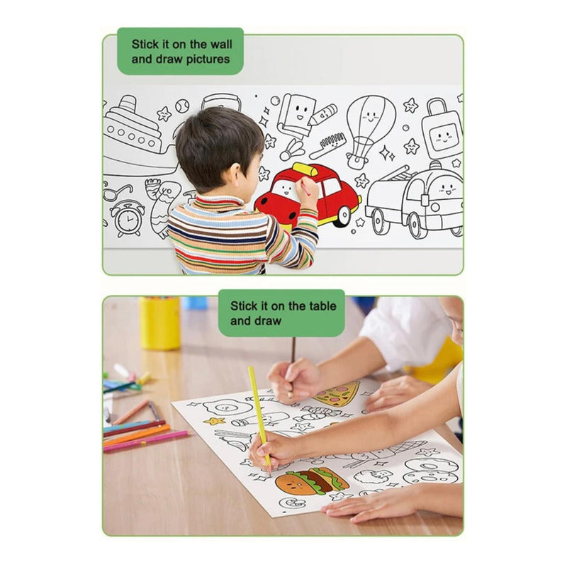 Rollo Papel Para Colorear Dibujo Para Niños Manualidades